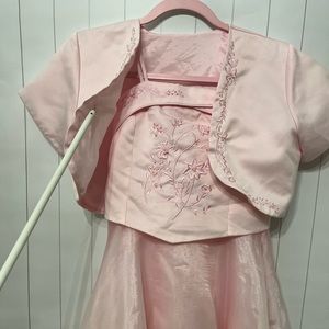 Pink girl dress with bolero